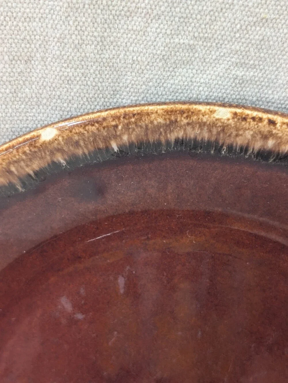 Vintage Hull pottery set of 3 plates brown glaze MCM 60s 70s Retro Grannycore